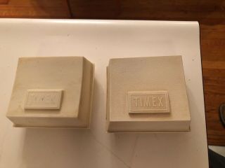 Set Of 2 Vintage Hard Plastic Timex Watch Cases No Watches