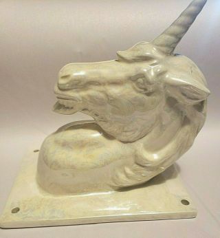 Vtg 1983 Ceramic Iridescent Luster A Mystical Unicorn Wall Plaque Hand Painted