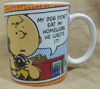Vintage Peanuts Charlie Brown Talks About Snoopy Ceramic Coffee Mug Cup Gibson