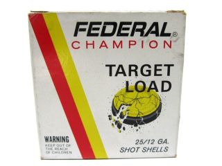 Vintage Federal Champion Target Load Paper Shot Shells Empty Box 12 Ga 7 1/2