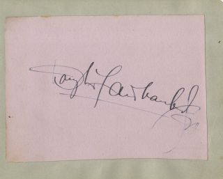 Douglas Fairbanks Jnr - American Actor - Vintage Signed Album Page.