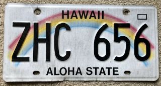 Hawaii Rainbow Aloha State License Plate Zhc 656