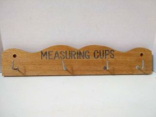 Vintage Wooden Measuring Cup Hanging Rack / Holder Japan
