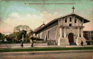 Street View Mission Dolores San Francisco California Ca Vintage 1910 