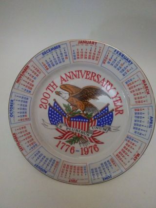 Vintage 1975 Collectible Plate 200th Anniversary 1776 1976 Usa E Pluribus Unum