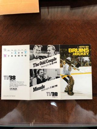 1979 - 80 Boston Bruins Hockey Pocket Schedule Tv38/the Odd Couple Maude