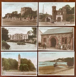 6 X Co Antrim Vintage Postcards Northern Ireland 1930s
