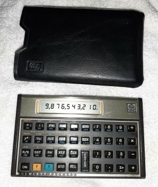 Vintage Hp - 12c Hewlett Packard Financial Calculator With Case -