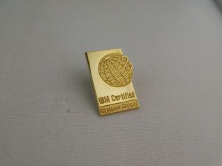 Vintage Ibm Certified Systems Expert Employee Pin Button Tie Tack Hat Lapel