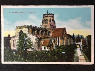 Rp Vintage Postcard - Staffordshire A6 - St Marys Church,  Stafford