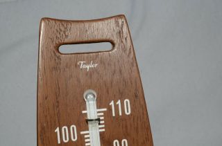 Vintage Danish Modern Wall Thermometer TAYLOR THERMOMETER Faux Wood 8 