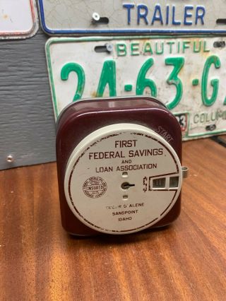 Vintage Add - A - Coin Bank First Federal Savings Sand Point Idaho - No Key