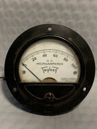 Vintage Triplett D.  C.  Microampres Guage Meter
