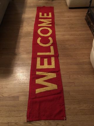 Vintage Welcome Banner 17 Inches X 102 Inches