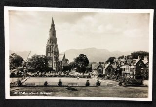 Vintage Real Photo Postcard: Bowling Green Tpa07: St Mary’s Church Ambleside
