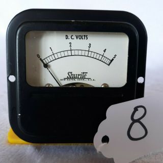 Vintage Shurite Dc Voltmeter 0 - 5 Volt Range Panel Mount Meter 8