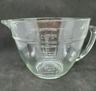 Vintage Anchor Hocking 2 Quart Clear Glass Measuring Cup Batter Bowl