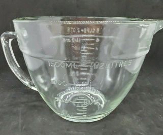 Vintage Anchor Hocking 2 Quart Clear Glass Measuring Cup Batter Bowl 3
