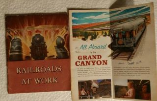 Vtg Railroads At Work 1948 Picture Book,  Trains Locomotives 3rd & Grand Canyon Rr