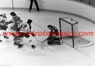 Wha Don Mcleod Calgary Cowboys Goalie Action Reprint Photo