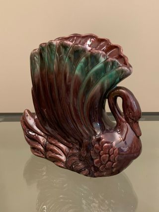 Royal Haeger Brown/green Swan,  R713,  Vintage Planter,  Vase