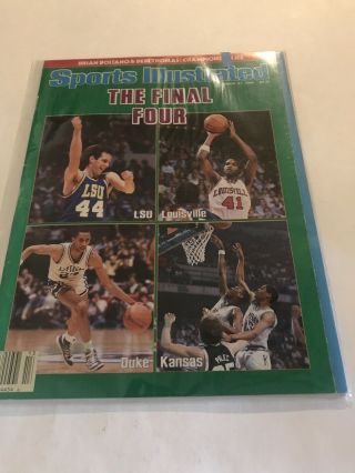 March 31,  1986 Sports Illustrated The Final Four Kansas Duke Lsu Louisville
