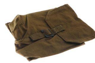 Vintage Army Surplus Belt Bag,  200 X 135mm.  Green Canvas.  Good.  3 Pocket.