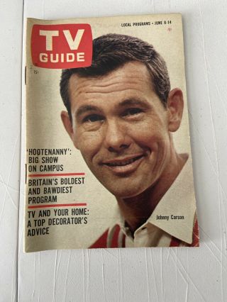 June 8 - 14 1963 Tv Guide Tonight Show Johnny Carson - St Lawrence Edition