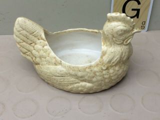 Vintage Chicken Pottery Ceramic Planter Sponge Holder