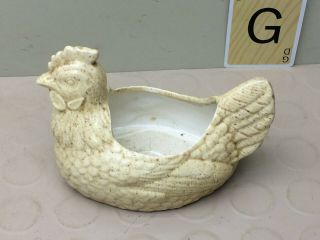 Vintage Chicken Pottery Ceramic Planter Sponge Holder 3