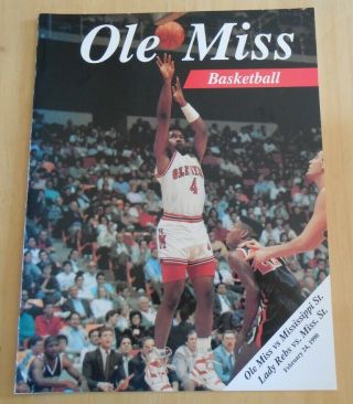 Ole Miss Vs Mississippi State Basketball Gameday Program 1990