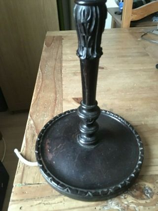 Vintage Wooden Table Lamp Faux Candlestick 3