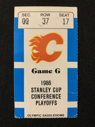 1986 Nhl Stanley Cup Playoffs Gm 1 Ticket Stub Calgary Flames Vs St Louis Blues