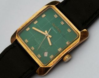 Vintage Gents Swiss Made Gold Plated Olvina 17 Jewels Watch c1970s AF 3