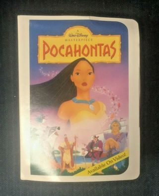 Vintage 1995 Disney Pocahontas Mcdonalds Happy Meal Toy Figurine Vhs Box
