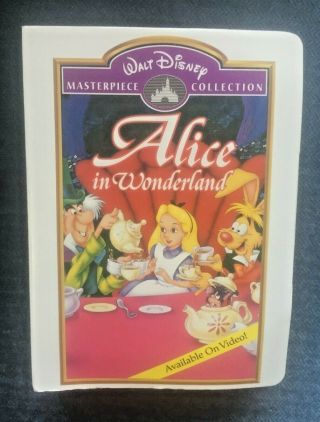 Vintage 1995 Disney Alice In Wonderland Mcdonalds Happy Meal Toy Figure Vhs Box