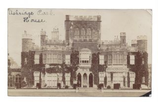 Vintage Rp Postcard Ashridge Park House,  Herts.  Duplex Cancel Buntingford 1906
