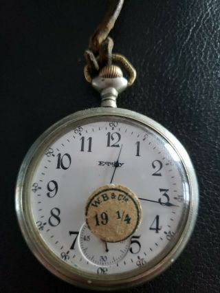 Vintage Equity Pocket Watch Co Boston 7 Jewels Not
