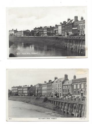 Vintage Rp Postcards X 2 The North Brink,  Wisbech,  Cambridgeshire.  Unposted
