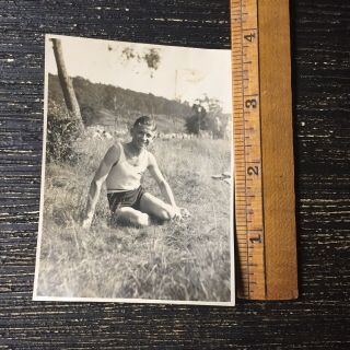 Snapshot Vintage Photo Found Photograph Gay Interest Boy Man D93
