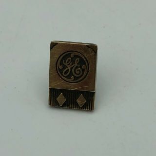 Vtg Ge General Electric Rare Small Employee Service Lapel Pin Gold Filled R1