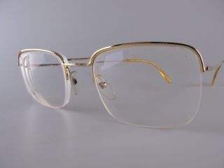 Vintage Essel Semi Rimless Gold Filled Eyeglasses Size 51 - 21 Made In France
