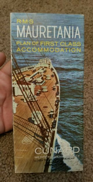 Cunard Line Ss Mauretania 1960s First Class Deck Plans Cruises