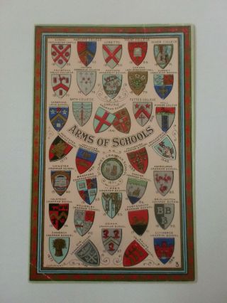 Arms Of Schools Vintage Heraldic Postcard 1915