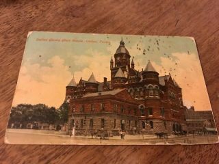 Vintage Postcard 1913 - Court House,  Dallas,  Texas,  Horse,  Buggy Days