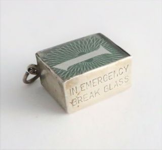 Vintage Sterling Silver Charm Old One Pound Note - In Emergency Break Glass