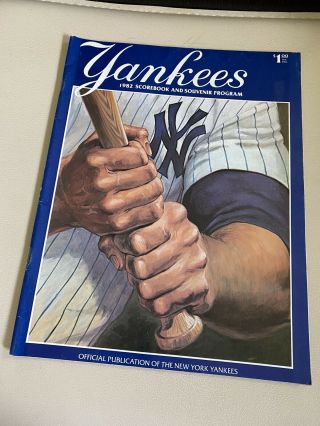 1982 York Yankees Official Scorebook And Souvenir Program Aug 5 - 8 Vg