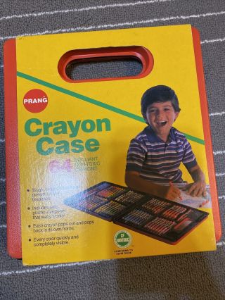 Vintage Prang Crayon Case 64,  Case & Sharpener Only 1980 