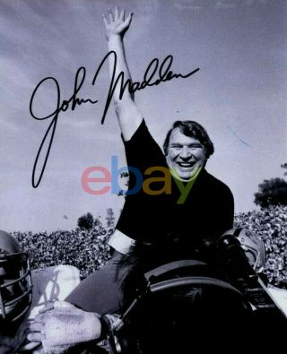 John Madden - Signed Autographed 8x10 Photo - Vintage Raiders Nfl Reprint