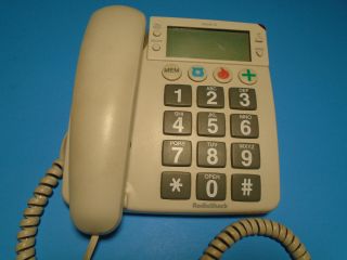 Radio Shack 43 - 3901 Big Button Phone Vtg Emergency Dialing Corded W/ Caller Id